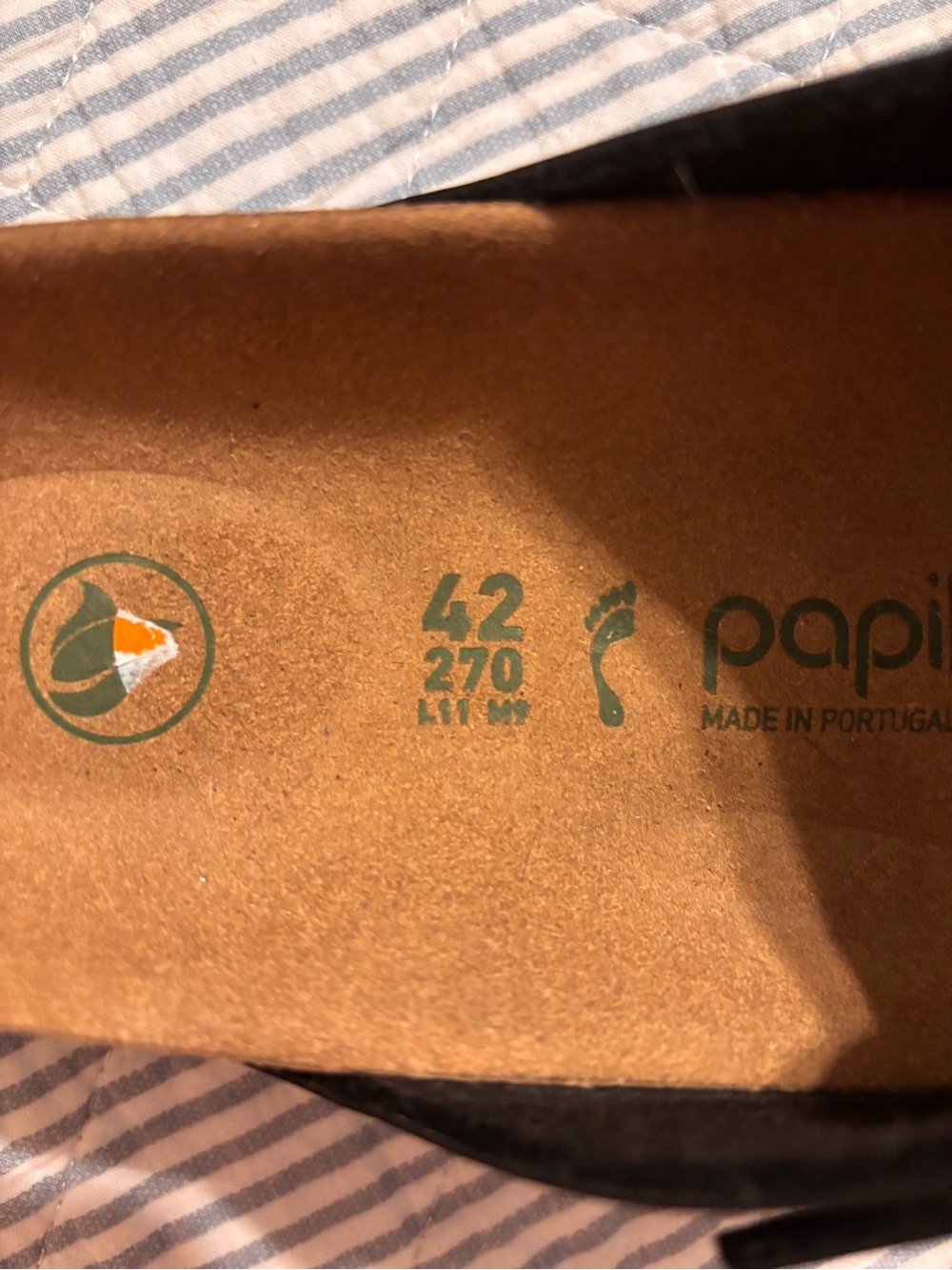 BIRKS/PAPILLio Black Vegan Double-Buckle Slide Sandals - Picture 6 of 6